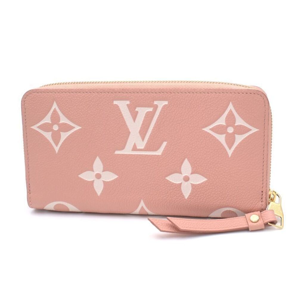 Louis Vuitton Zippy Round Long White Empreinte Wallet Pink Zip